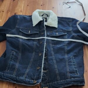 Lois Blue Denim Jacket with Sherpa Collar